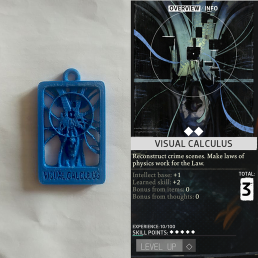 Visual Calculus — Keychain (Disco Elysium Fan Art)