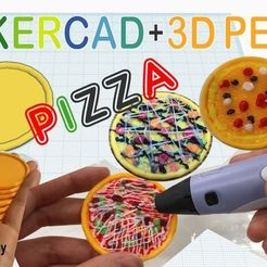 81fbd3e17f26d104a1dbc2d47ddc313e_display_large.jpg Free STL file Miniature Pizza with Tinkercad + 3D pen・Template to download and 3D print, Eunny