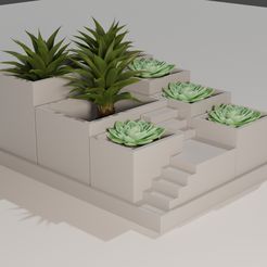 Tiny-garden.jpg Fichier STL Jardin de succulentes minuscules・Modèle pour imprimante 3D à télécharger