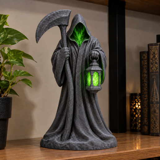 Grim Reaper with Scythe and Lantern