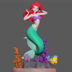 1.jpg 3D-Datei ARIEL LITTLE MERMAID 2 DISNEY ANIMATION CHARAKTER STATUE prinzessin 3d druck・Design für 3D-Drucker zum herunterladen