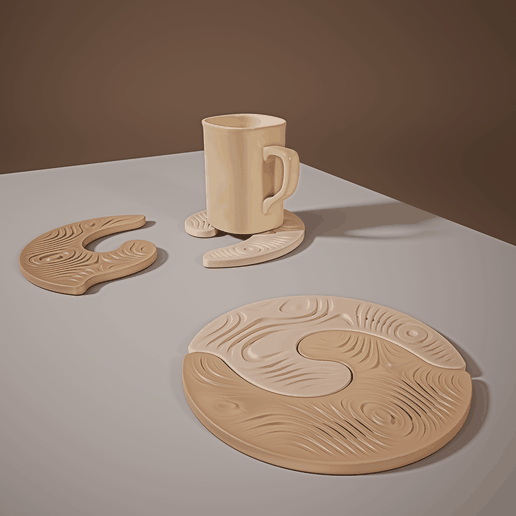 Coaster Cluster — Interlocking Turing-Pattern Puzzle Coasters (Set of 2)