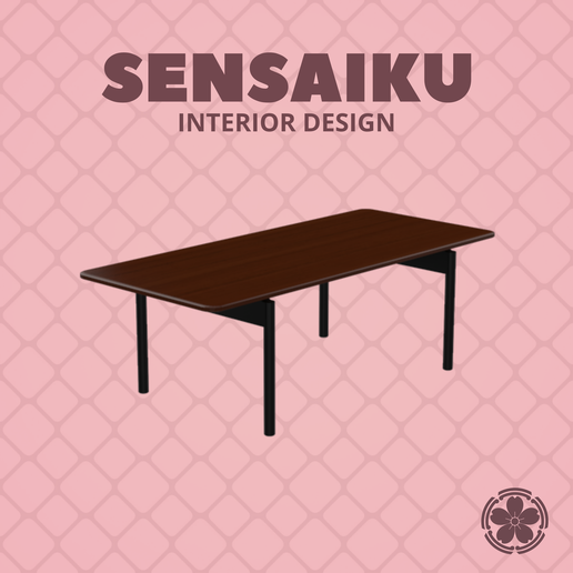 Miniature Replica 1:12 Cecilie Manz 01. Post Table 225 cm for Miniature Dollhouse - 3D Print Instant Download - Miniature Furniture Designer Series