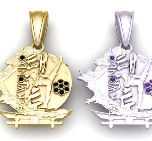 aekwondo Martial Arts Master Pendant - 3D Printable Jewelry STL - Korean Fighter Emblem