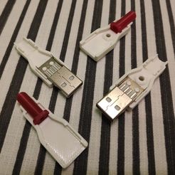 IMG_20201109_175147.jpg STL file Universal USB A-Type male plug housing for thick and thin cables・3D printing model to download