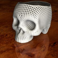 Skull-A.jpg STL file Skill pencil pot・3D printing idea to download