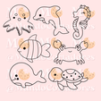 1.png SEA ANIMALS CUTTER AND STAMP PACK - CUTTER COOKIES SEA ANIMALS