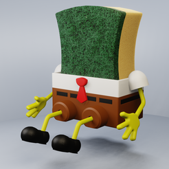 render_001.png Archivo STL Soporte Cocina Bob Esponja・Design para impresora 3D para descargar