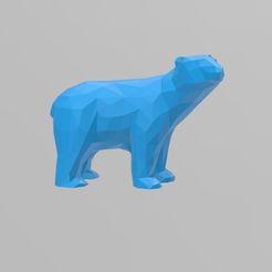 PolarBear.jpg Frosty Friend - 3D Printable Low-Poly Polar Bear STL File