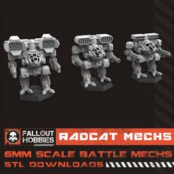 Radcat-Images-4.jpg Fichier 3D Radcat Battle Mechs échelle 6mm・Design pour imprimante 3D à télécharger, FalloutHobbies