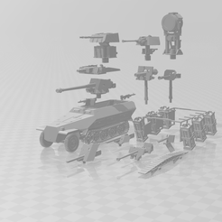 2.png Free STL file Sd.Kfz. 251 Ausf. D "Hanomag" for Dust 1947・Template to download and 3D print