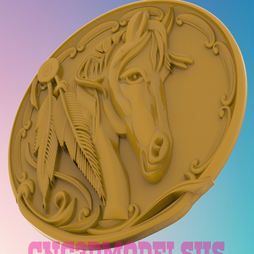 4.png Horse's head 5 3D MODEL STL FILE FOR CNC ROUTER LASER & 3D PRINTER