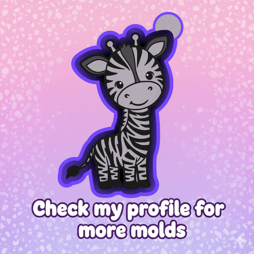 🦓💕 Cute Zebra – Freshie, Resin & Candle Mold ✨