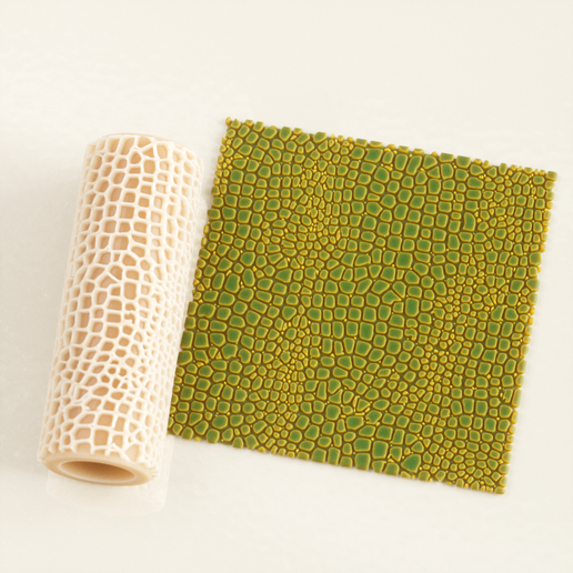 Alligator Skin Texture Roller STL File – Seamless Reptile Clay Pattern – Digital Download