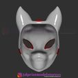 Fox_Mask_no3_04b.jpg Japanese Fox Mask Demon Kitsune Costume Cosplay Helmet STL File