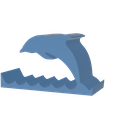 Dolphin_PS_Solid_Hollow_04.png Dolphin and Penquin Shape Phone Stand Bundle, Hollow and Solid version, 4 STL's - Instant Download - No Supports Needed