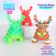 6.png Reno de Navidad Flexi STL | Print-in-Place Sin Soportes