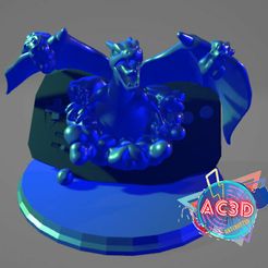 Sin-título.jpg STL file Charizard Game boy figure・Template to download and 3D print
