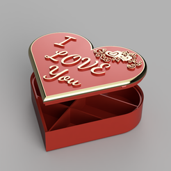 Heart_Box_2021.png Free STL file Heart Box V2 with internal dividers・3D print design to download