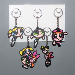 IMG_2505.jpg STL file 5 Keychain Powerpuff Girls・Model to download and 3D print