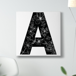 letra-a-simulacion-negra-2.png OBJ file Letra A Flores / Letter A Flowers 🌸 🌼 🌼.・3D printing model to download