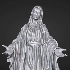 Marypic02.jpg OBJ file Virgin Mary Statue・Template to download and 3D print