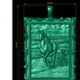 Size.png Horce Panting Frame Pendant 3d printable Model