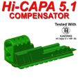 TM-Hi-Capa-51-Compensator-04.jpg Tactical Airsoft Compensator Comp For Hi Capa Hicap Hi Cap 5.1 KJW KJWorks KP 05 Tokyo Marui Or Clones Armorer Works WE Army Armament