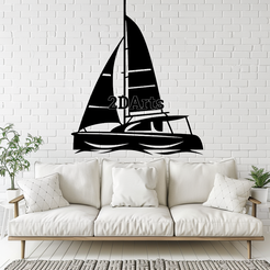 Sailboat.png Sailboat 2D Wall Art/Window Art - Digital STL & SVG Files for 3D Printing and Laser Cutting