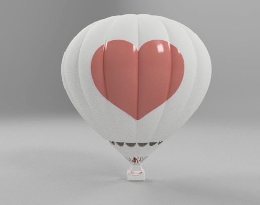 Desktop Hot Air Balloon with Heart