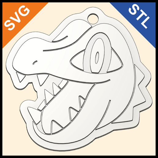 Totodile Keychain – Shuffle-Style Pokémon – STL & SVG