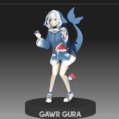 f1.jpg Gawr Gura Anime figure for 3d printing 3D print model