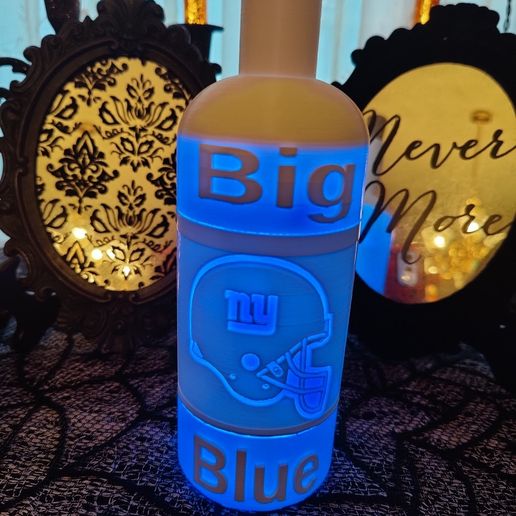 Big Blue Lithophane Wine Bottle 3D model