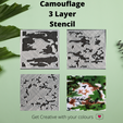 Camouflage 3 Layer Stencil | Get Creative with your colours (¥) Camouflage - 3 Layer Stencil