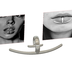 fem_jewel_37 v3-001.png STL file fake lips hook FAKE NIPPLE PIERCING Female male Non-Piercing Body Jewellery Bondage Weight Female DREAD BEADS RING EAR LIPS femJ-37 version 3d print cnc・3D printer model to download, Dzusto