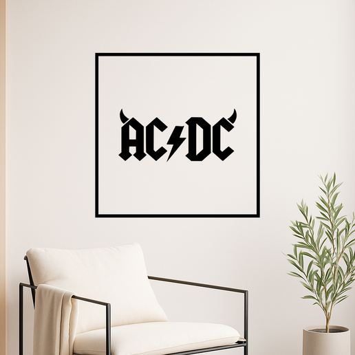 AC/DC logo Acdc Logo Scotts Face Wall Art Framed