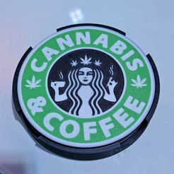 CANNABIS-AND-COFFEE-COASTERS.jpg CANNABIS AND COFFEE COASTER SET AND HOLDER