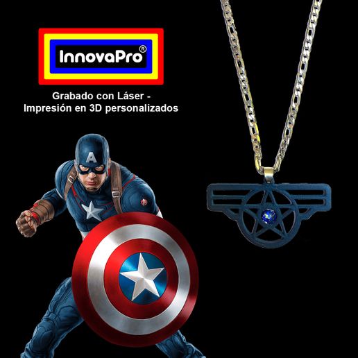 Captain America Charm (2x1) - 3D model önizlemesi