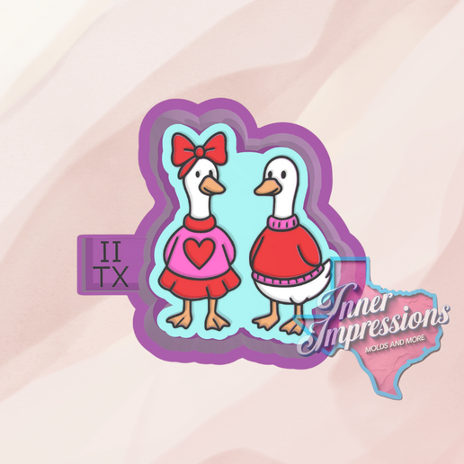 Valentines day geese freshie mold
