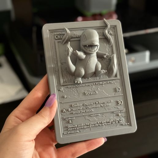 Charmander 3D Printable Pokmon Card; Pokemon TCG3D Print with the  Ankermake M5C 3D printerCults