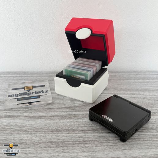 GAMEBOY ADVANCE POKEMON 5X CARTRIDGE WITH HARD CASE HOLDER POKEBALL