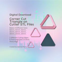 Cover-7.png Clay Cutter STL File Corner Cut Triangle - Modern Earring Digital File Download- 9 sizes & 2 Cutter Versions, cookie cutter