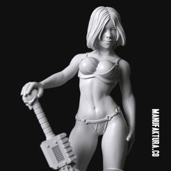 dm01c-01.jpg STL file Dom Series 01c - Sexy Commissar Girl with Chainsaw Sword・Template to download and 3D print