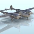 8.jpg Lockheed P-38 '' Lightning '' - WW2 USA US Army American United States Air Force USAF Flames of War Bolt Action 15mm 20mm 25mm 28mm 32mm
