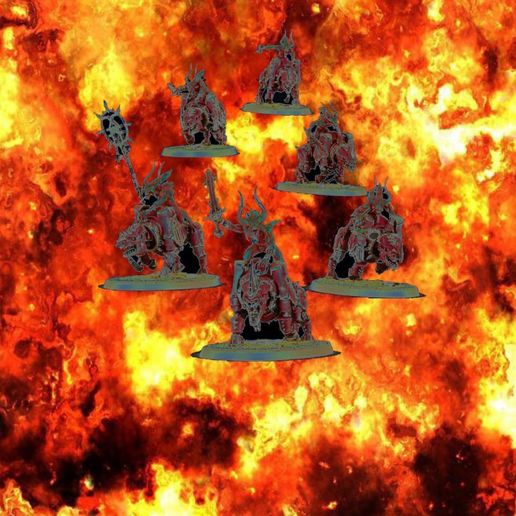 red demons on red demon dog 3D model