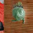 sphere-chameleon-planter-2.png CHameleon cartoonish wall mount planter STL planter flower vase