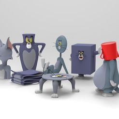 GROUP_ONE.324.jpg Archivo STL Tom and Jerry, Unfortunate Moments・Objeto para impresora 3D para descargar