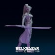 08.jpg Girl Assassin with Katana in dynamic pose - two versions 3D print model