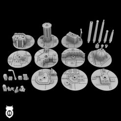 Round-40mm-flight-stand-complete-kit.jpeg 40mm flight stands for 6mm/8mm miniatures - Tech Shanty texture