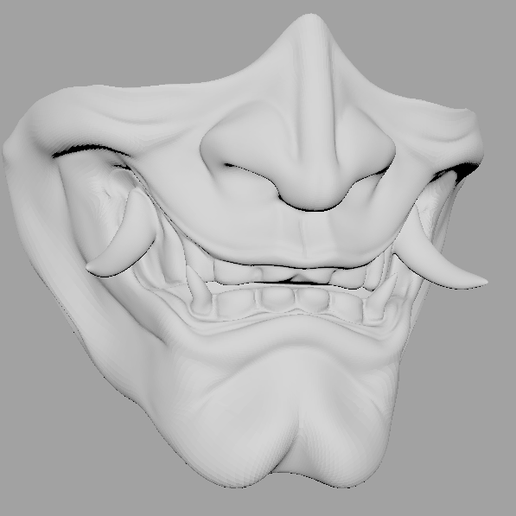 8.png Descargar archivo OBJ gratis Media Máscara Hanya • Diseño para la impresora 3D, manosh0303